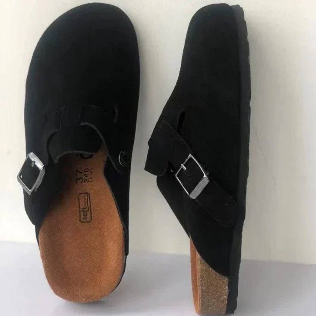 Gesloten teenslippers voor dames met gesp