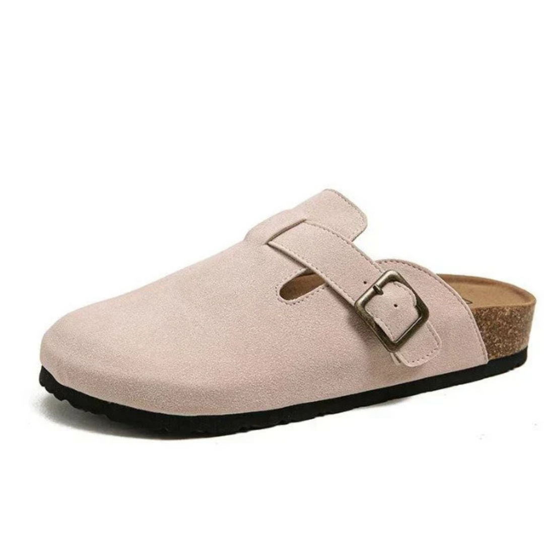 Gesloten teenslippers voor dames met gesp