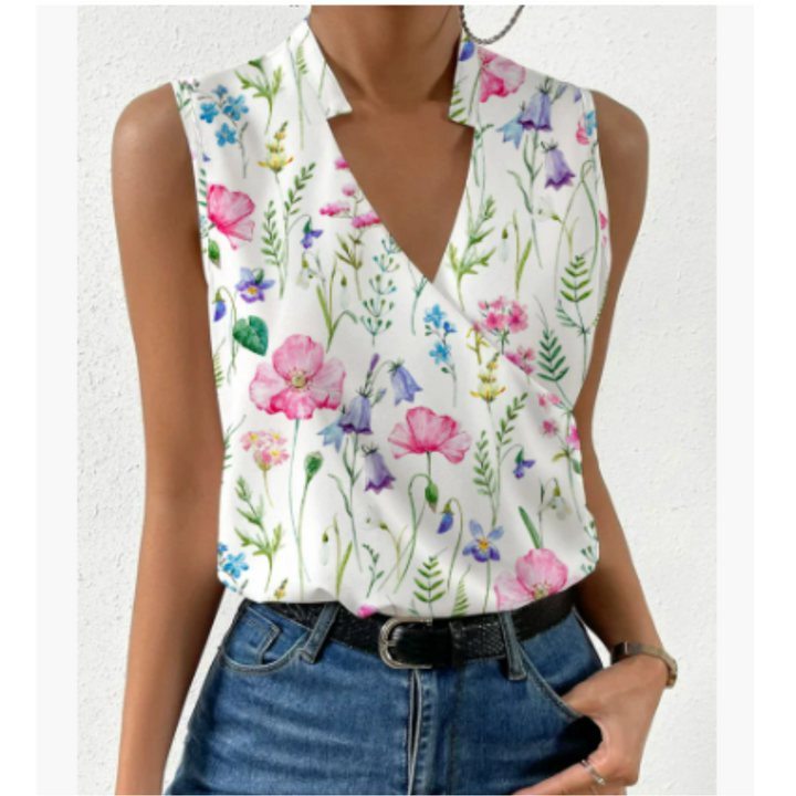 Casual zomertop met v-hals voor dames