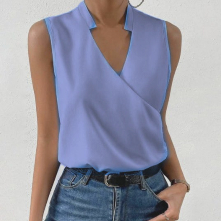 Casual zomertop met v-hals voor dames