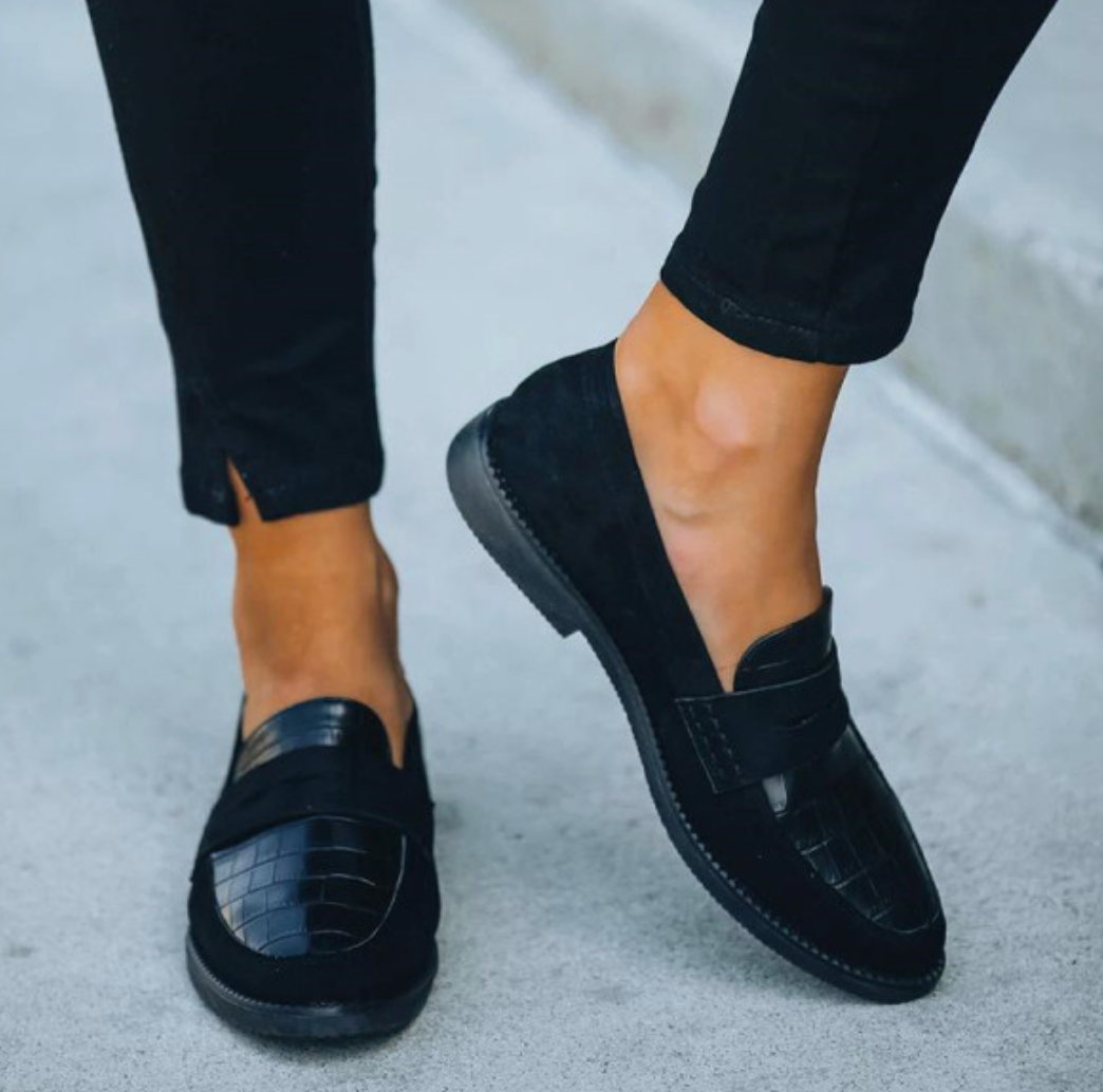 Orthopedische mocassins met lage hak voor dames