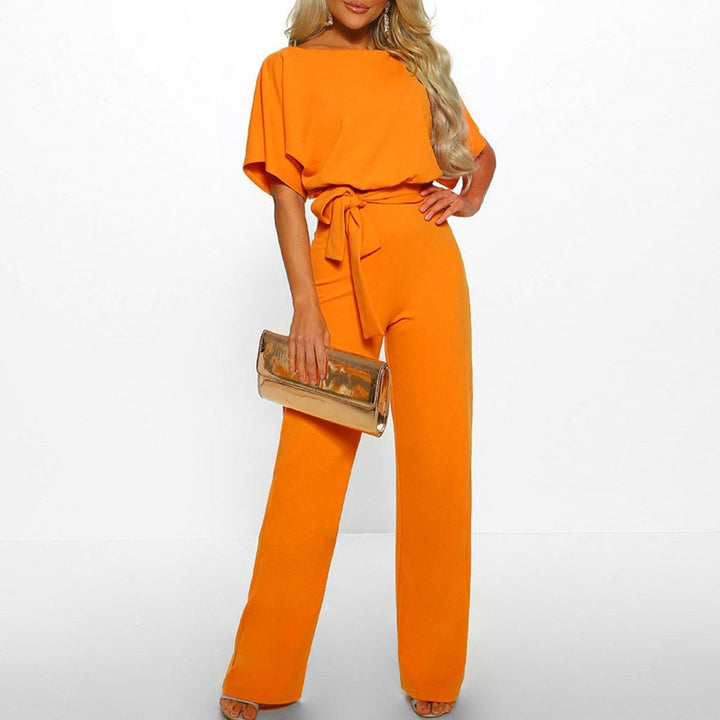 Elegante formele jumpsuit met korte mouwen voor dames, perfect voor de lente