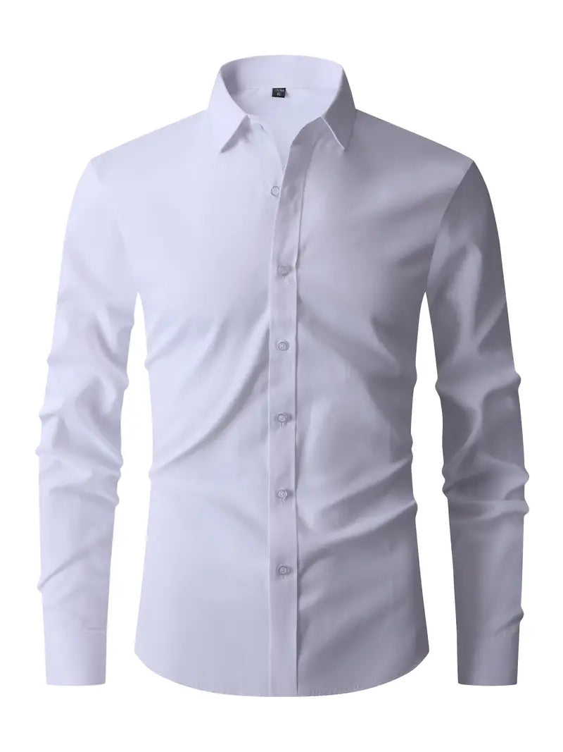 Slim fit klassiek overhemd met knoopsluiting voor heren