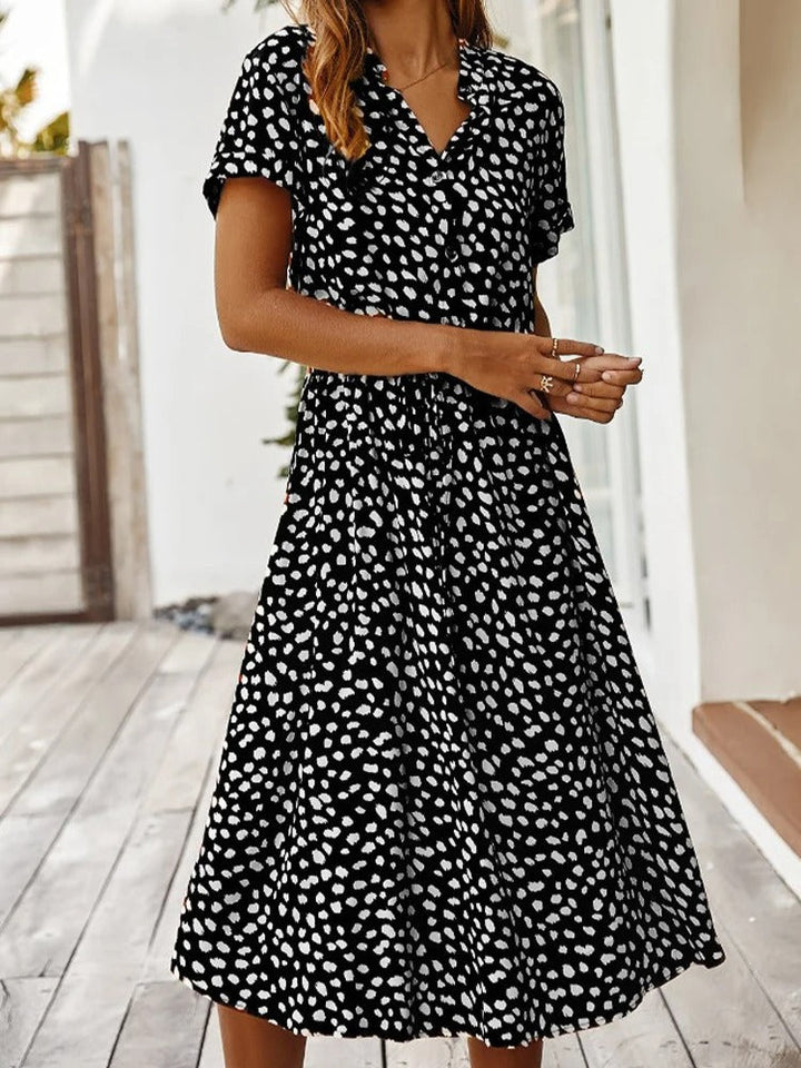Midi-jurk voor dames met dierenprint