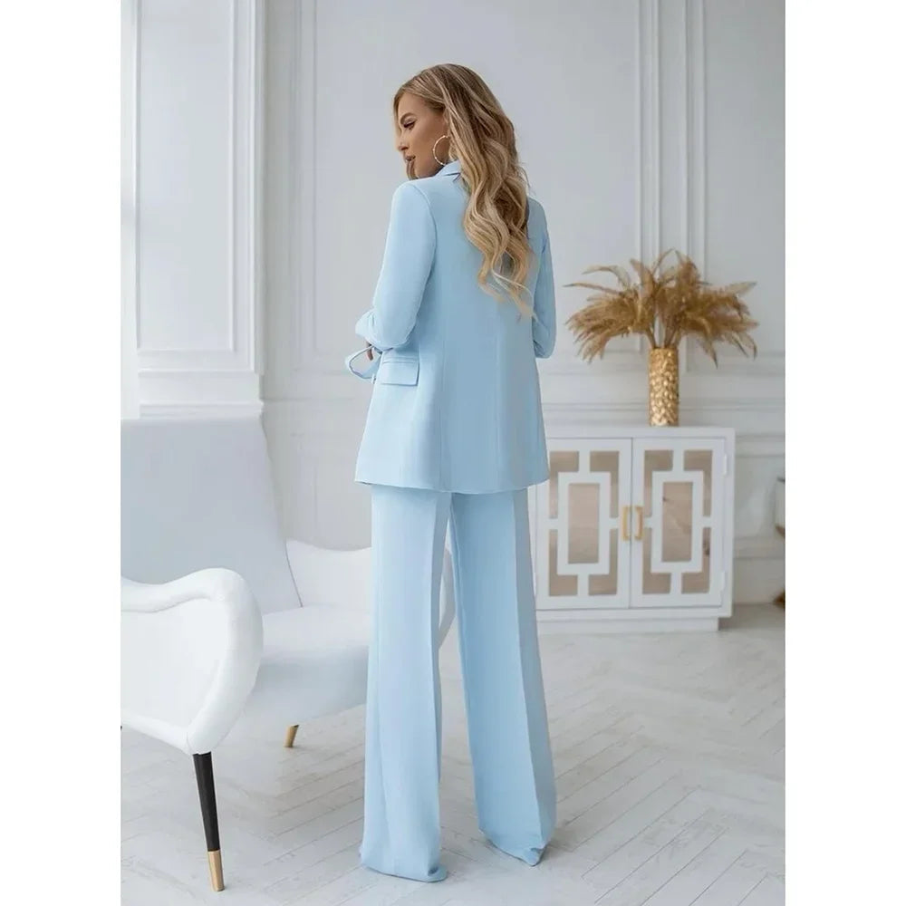 Elegant damespak met wijde broek