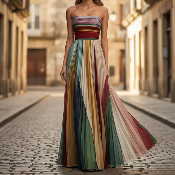 Geplooide maxi trouwjurk