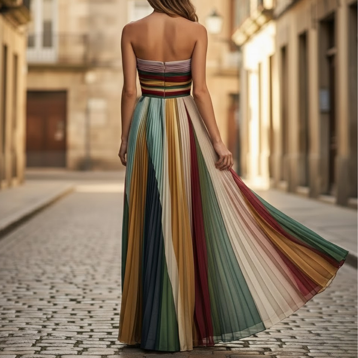 Geplooide maxi trouwjurk
