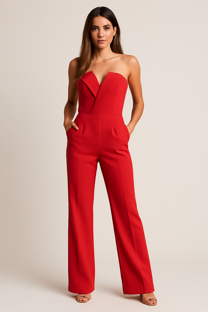 Avondjumpsuit voor dames met wijde pijpen