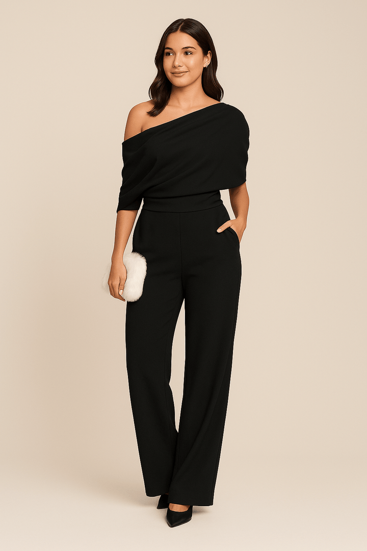 Jumpsuit met wijde pijpen en strik voor dames
