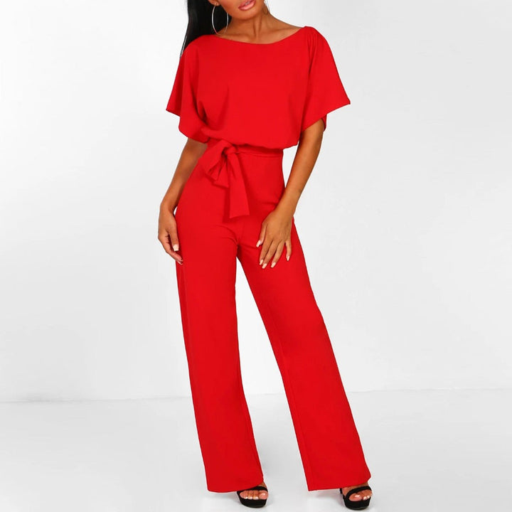 Elegante formele jumpsuit met korte mouwen voor dames, perfect voor de lente