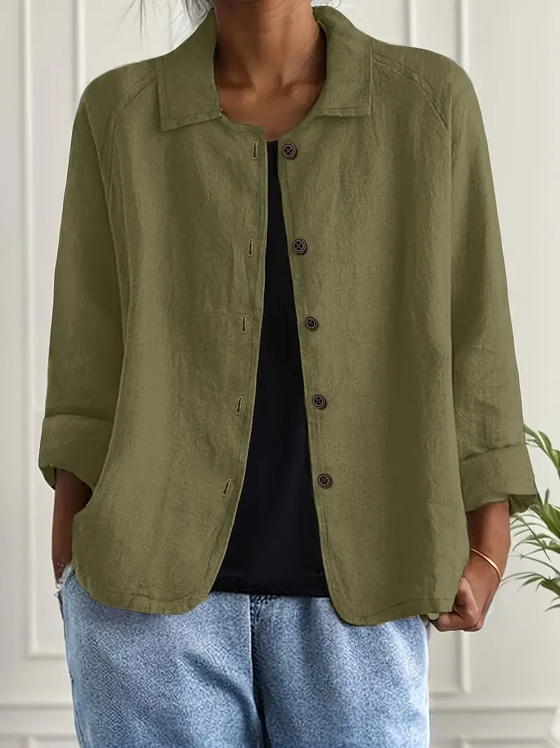 Katoenen blouse met lange mouwen voor dames