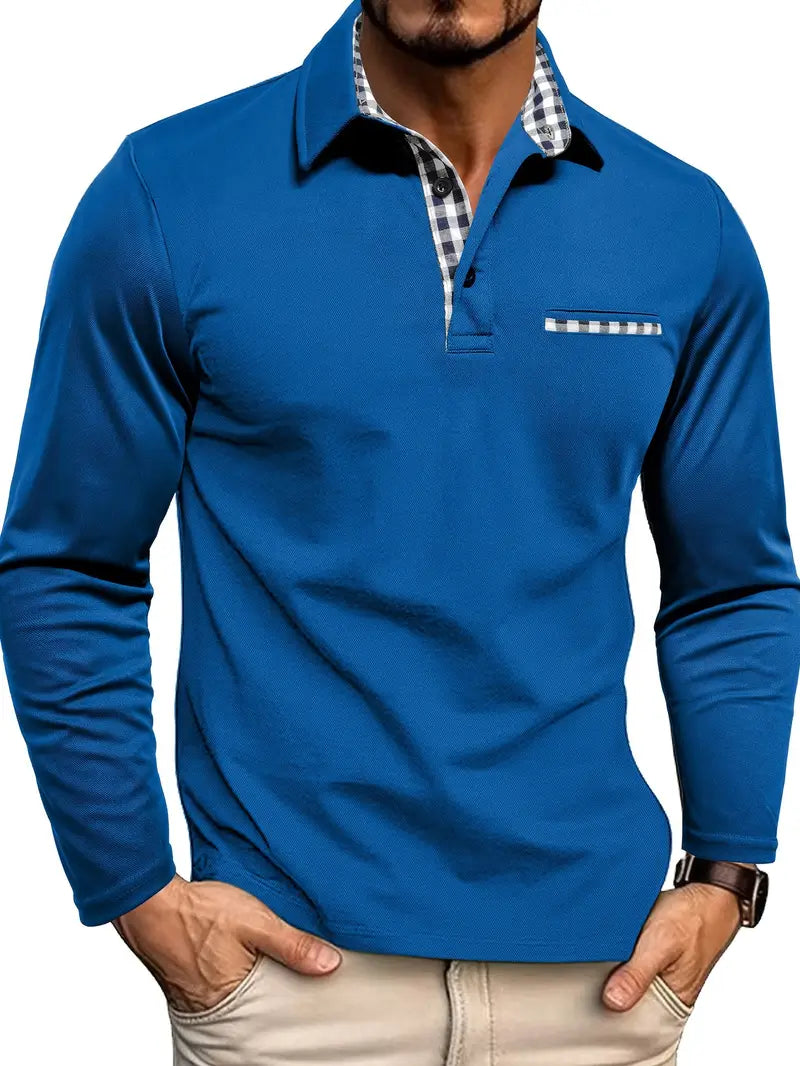 Klassieke winterpolo met lange mouwen voor heren