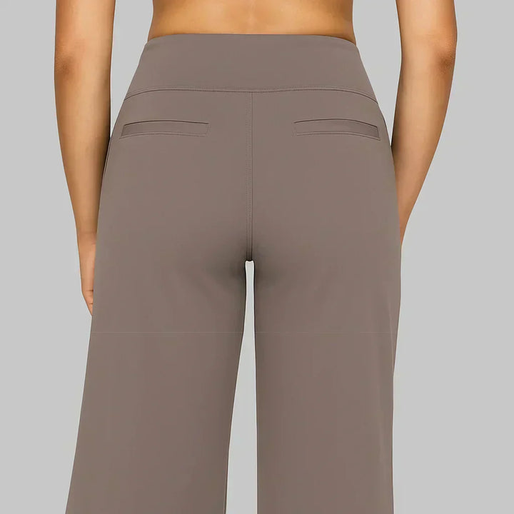 Rechte jerseybroek voor dames met zakken