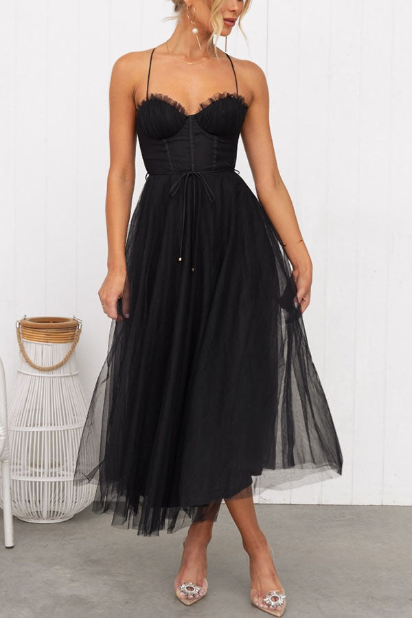 Tule corset droom midi jurk