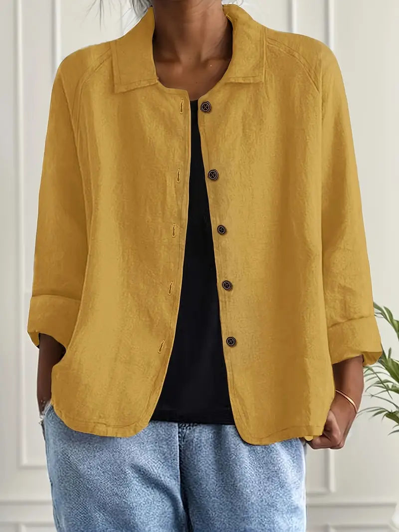 Katoenen blouse met lange mouwen voor dames