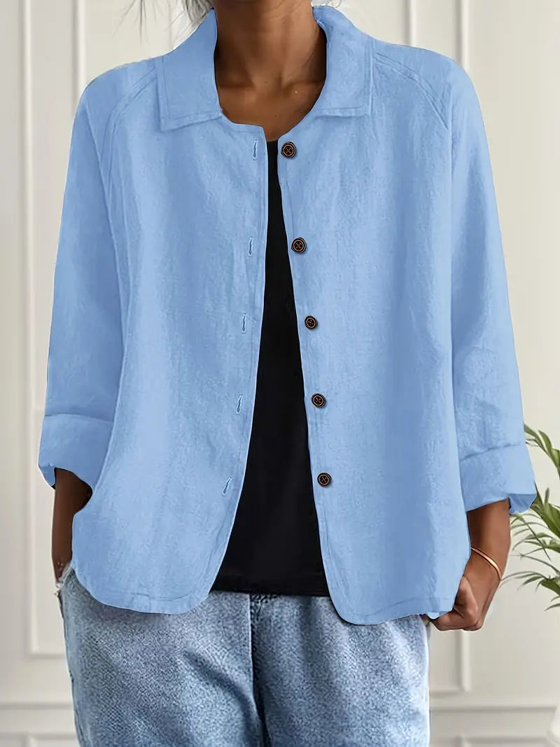 Katoenen blouse met lange mouwen voor dames