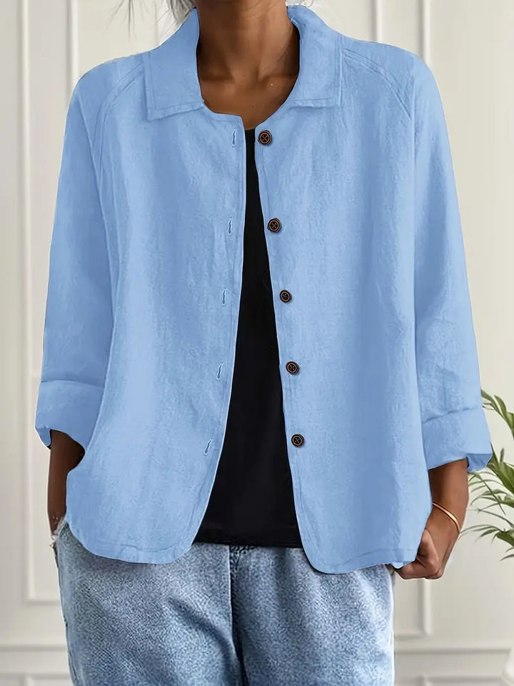 Katoenen blouse met lange mouwen voor dames