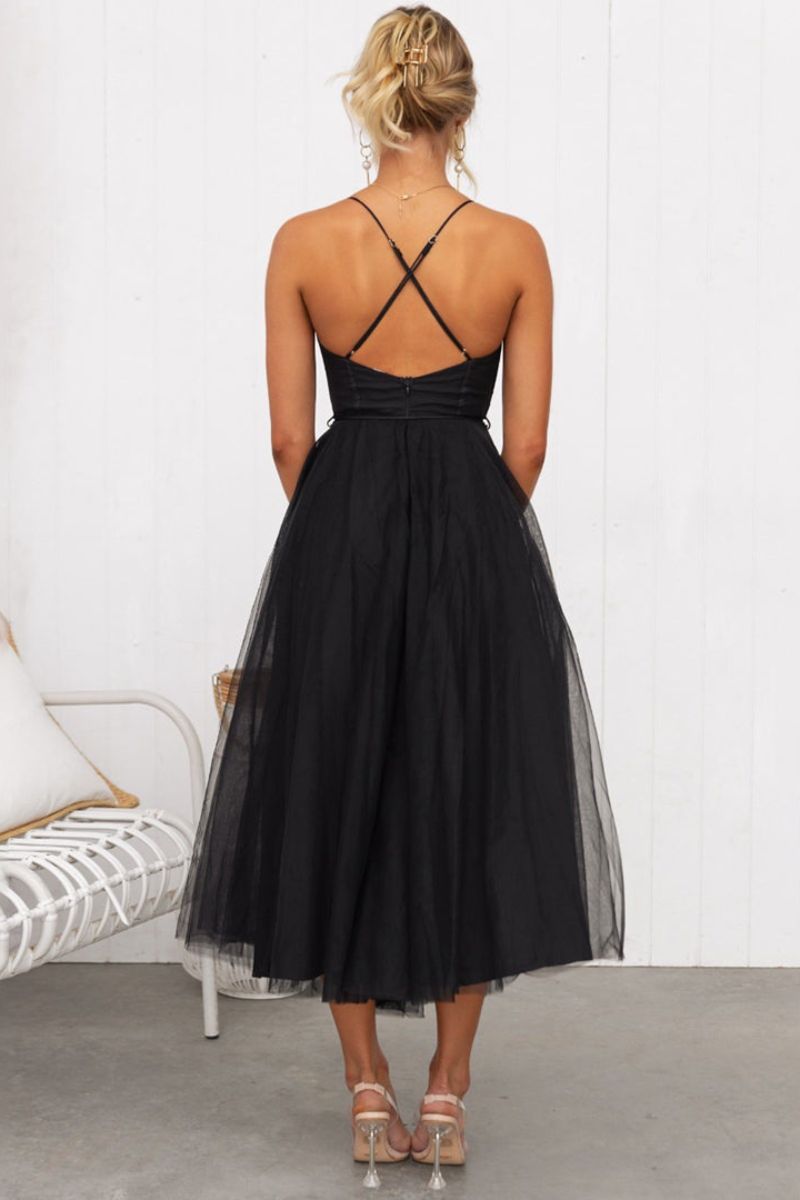 Midi trouwjurk met tule korset