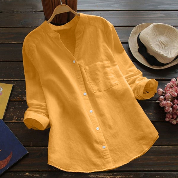 Blouse met v-hals en knoopsluiting voor dames