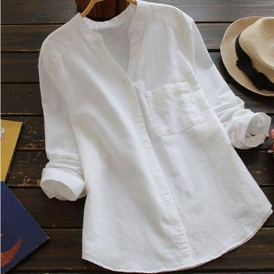 Blouse met v-hals en knoopsluiting voor dames