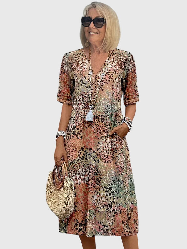 Elegante zomerjurk met bloemenprint voor dames