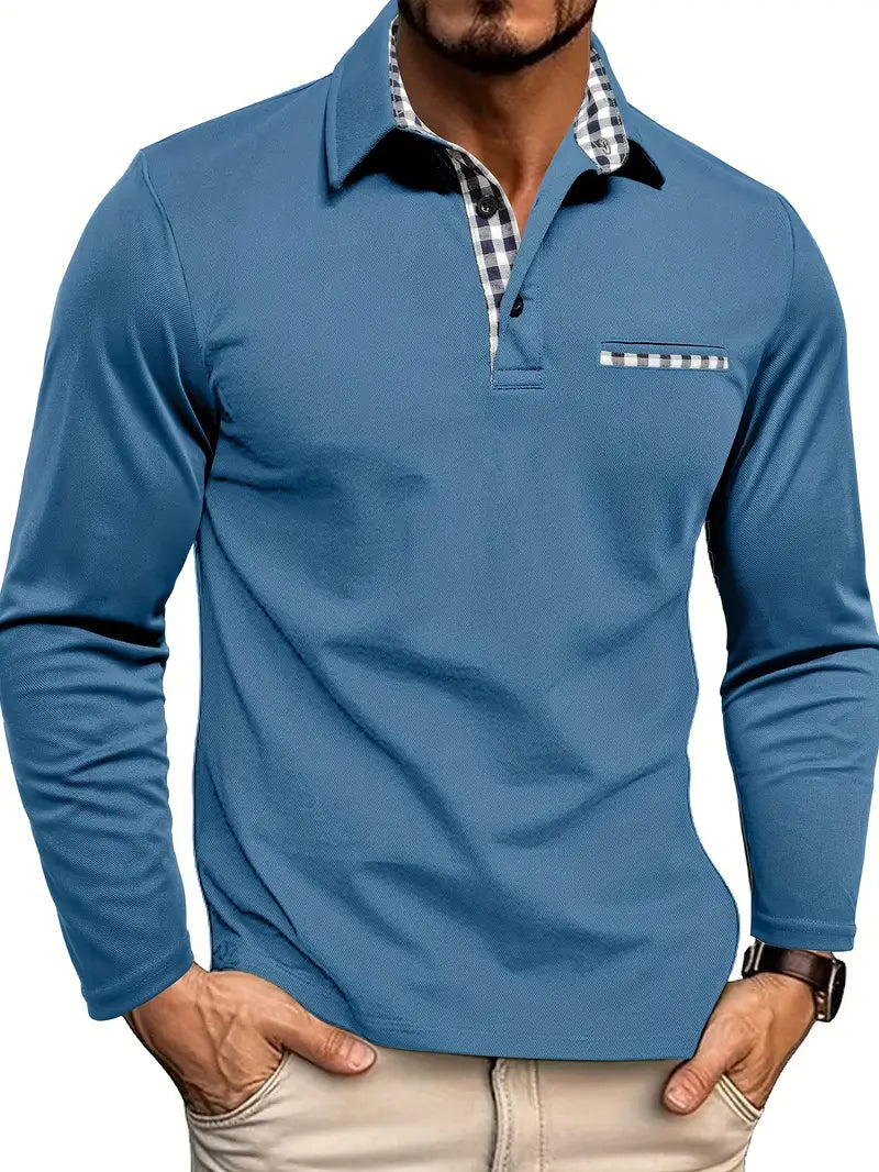 Klassieke winterpolo met lange mouwen voor heren