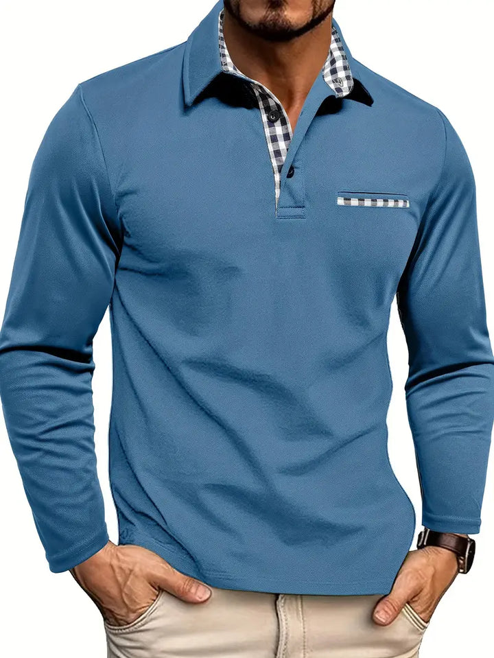 Klassieke winterpolo met lange mouwen voor heren