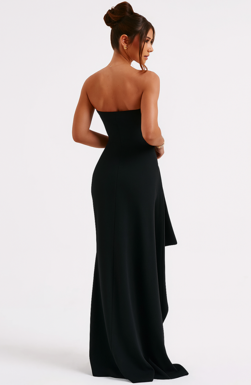 Strapless maxi-jurk met split