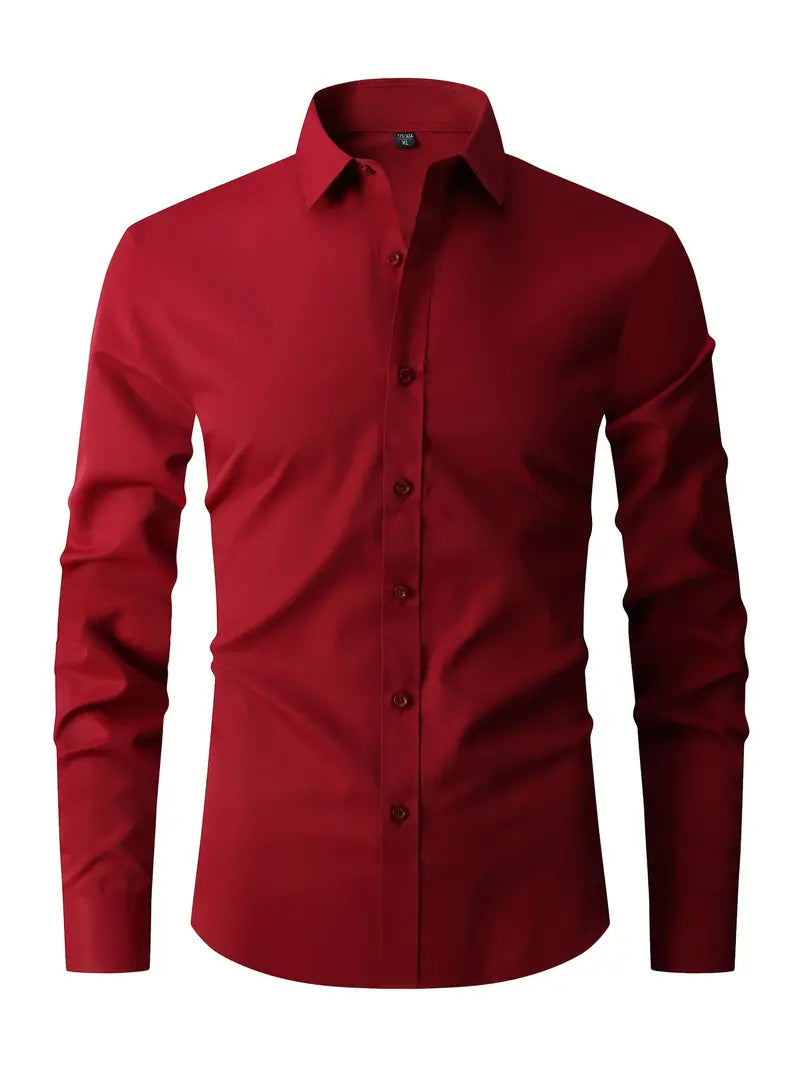 Slim fit klassiek overhemd met knoopsluiting voor heren