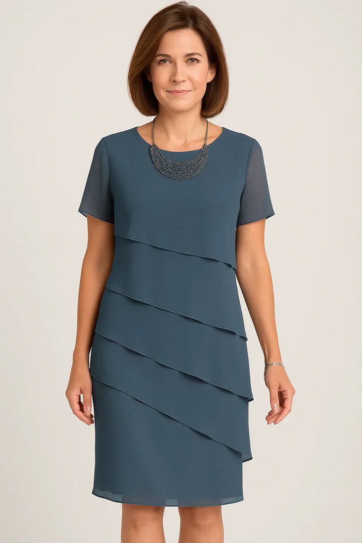 Elegante gelaagde cocktailjurk