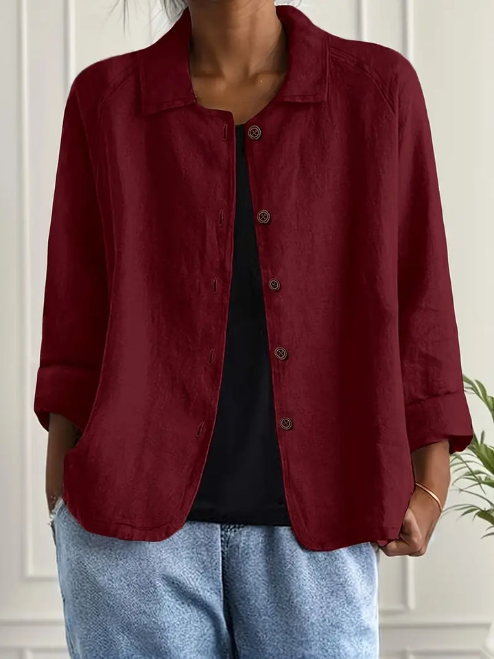 Katoenen blouse met lange mouwen voor dames