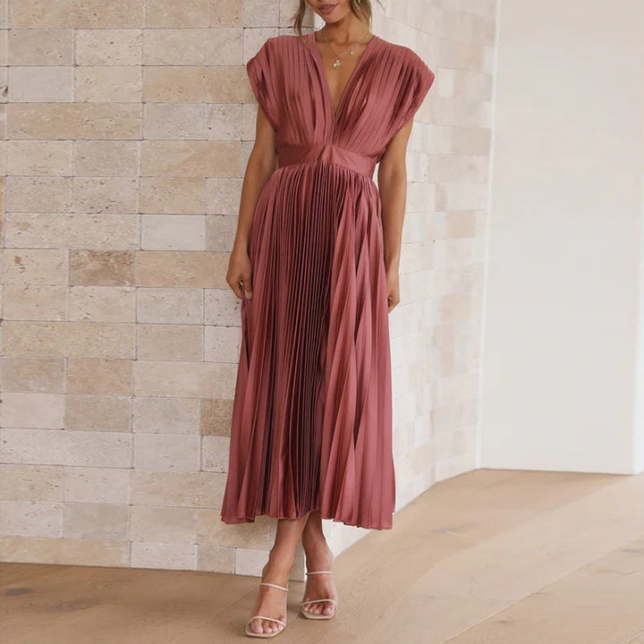 Mouwloze maxi-jurk met v-hals voor dames, perfect voor de zomer