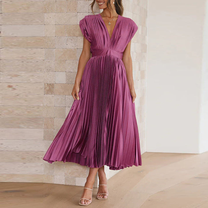 Mouwloze maxi-jurk met v-hals voor dames, perfect voor de zomer