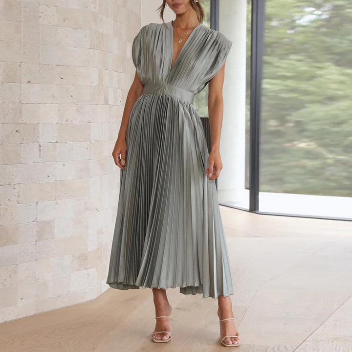 Mouwloze maxi-jurk met v-hals voor dames, perfect voor de zomer