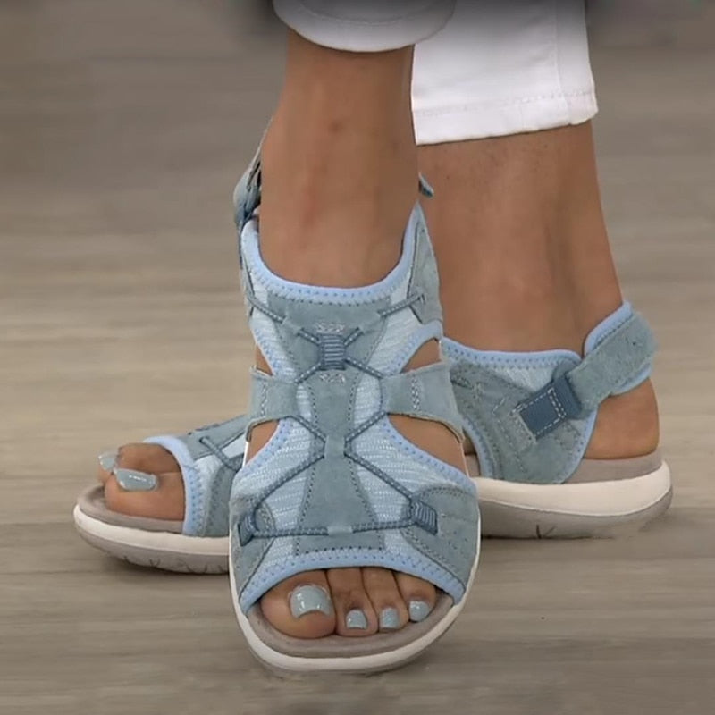 Orthopedische open sandalen voor dames met brede band