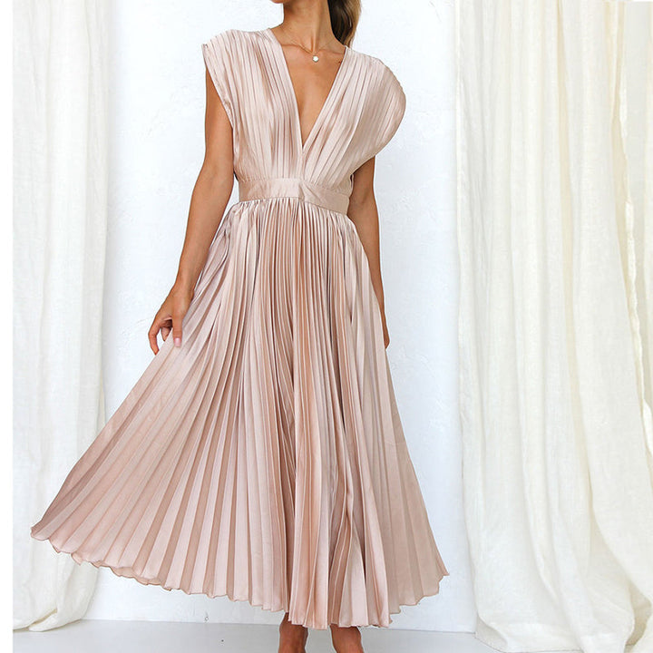Mouwloze maxi-jurk met v-hals voor dames, perfect voor de zomer