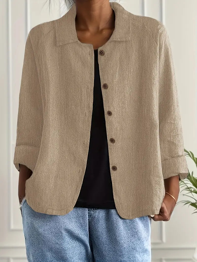 Katoenen blouse met lange mouwen voor dames