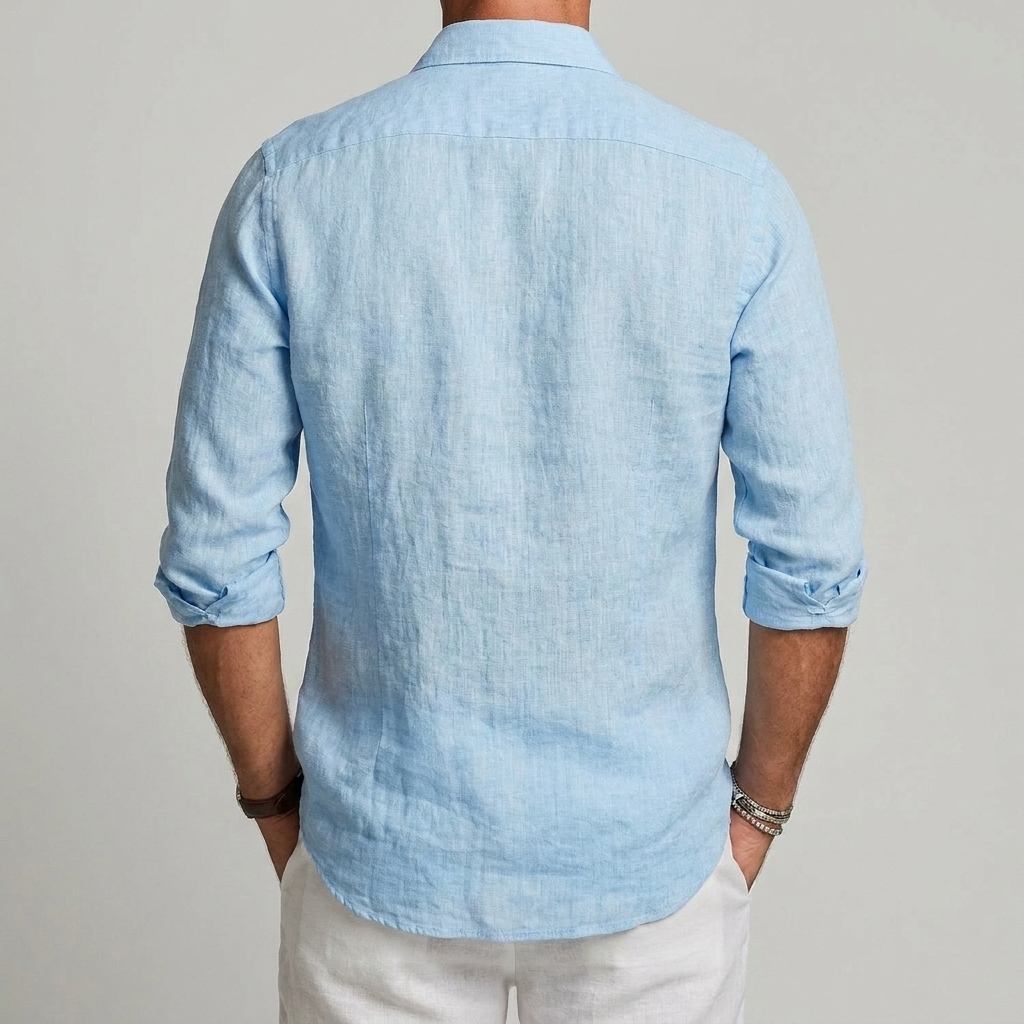 Zomerlinnen herenoverhemd