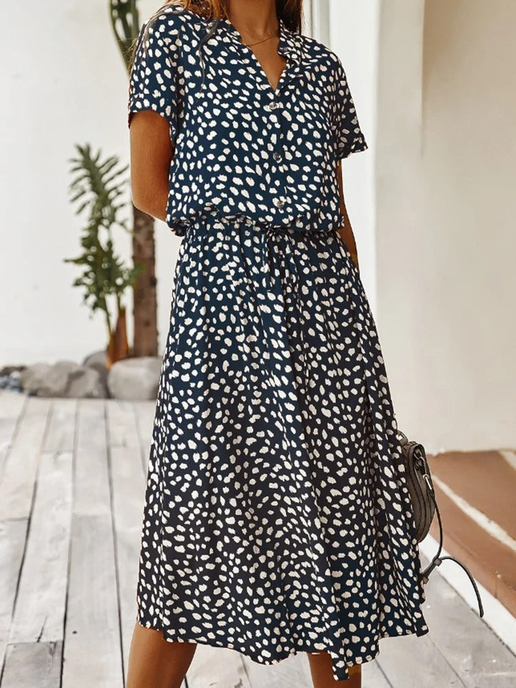 Midi-jurk voor dames met dierenprint