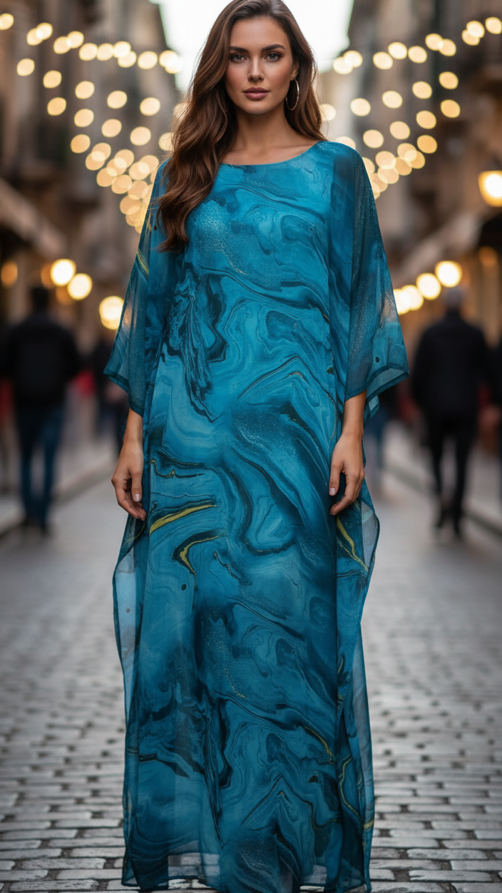 Maxi-jurk van chiffon voor dames