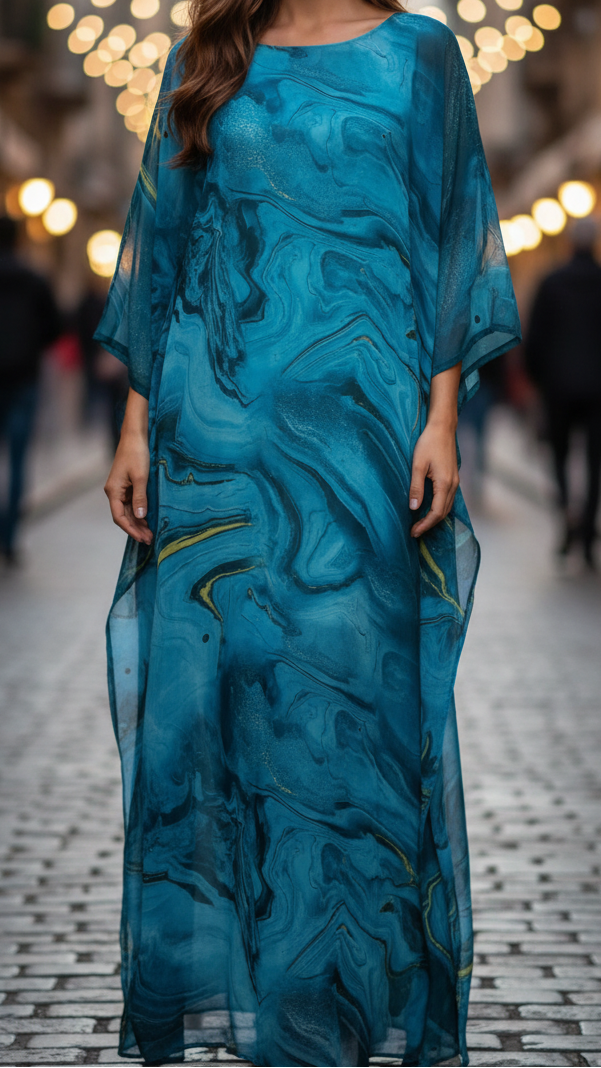 Maxi-jurk van chiffon voor dames