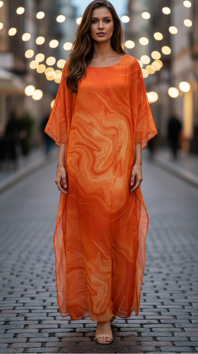 Maxi-jurk van chiffon voor dames