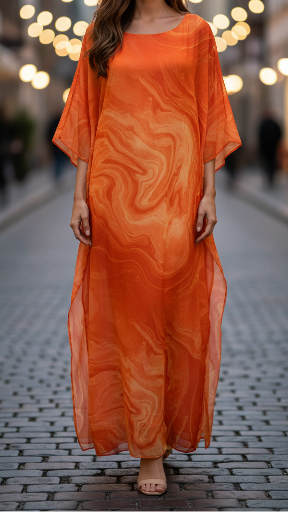Maxi-jurk van chiffon voor dames