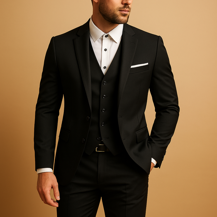Slim fit driedelig trouwpak voor heren