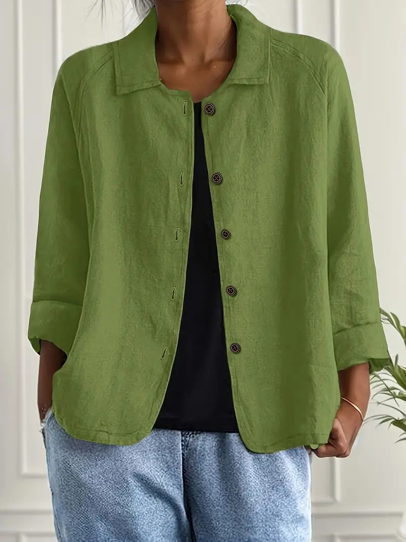 Katoenen blouse met lange mouwen voor dames