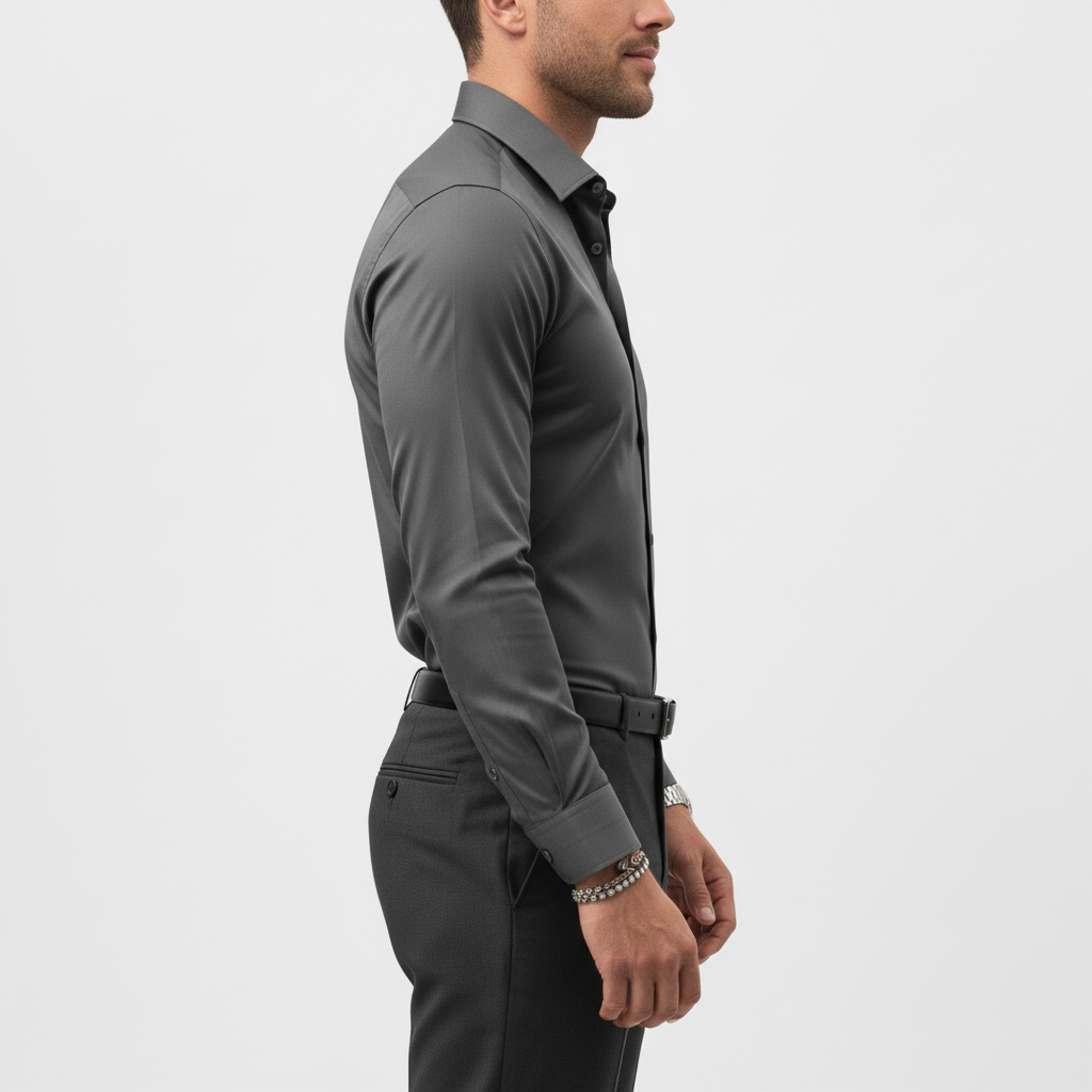 Slim-fit overhemd met lange mouwen voor heren