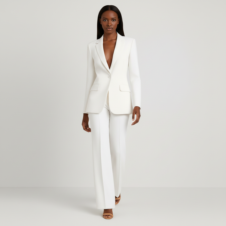 Damespak met blazer en broek in klassieke stijl