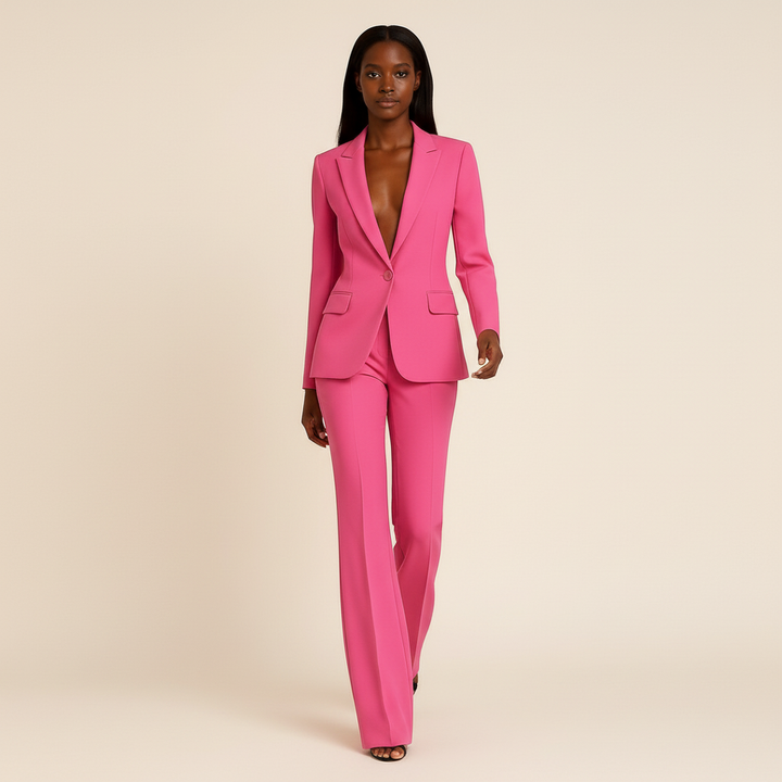 Damespak met blazer en broek in klassieke stijl