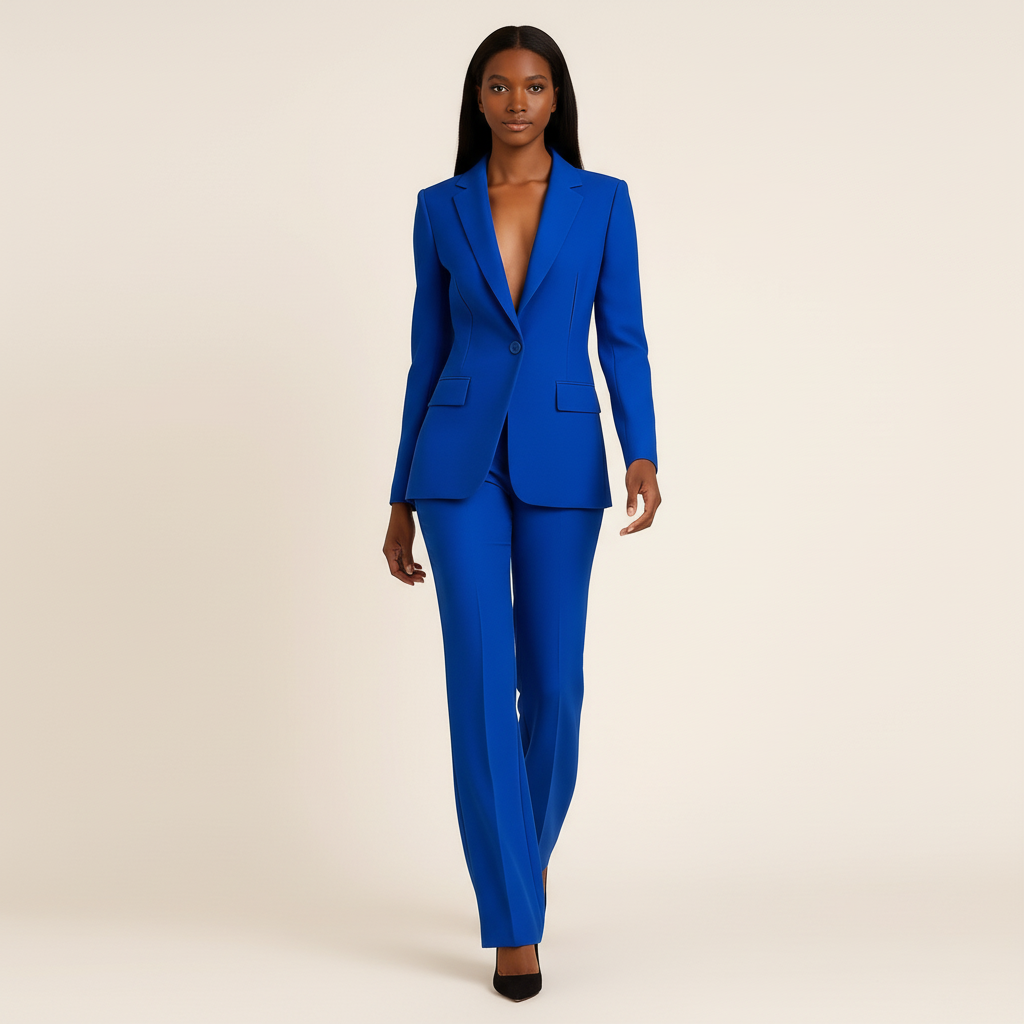 Damespak met blazer en broek in klassieke stijl