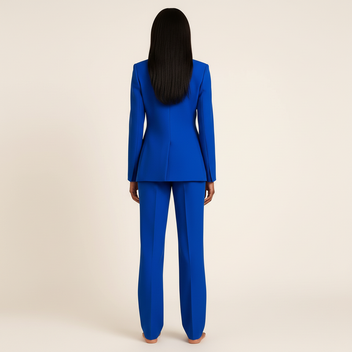 Damespak met blazer en broek in klassieke stijl